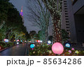 東京都新宿区の繁華街から見た夜の東京の都市景観 85634286