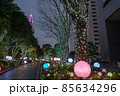 東京都新宿区の繁華街から見た夜の東京の都市景観 85634296