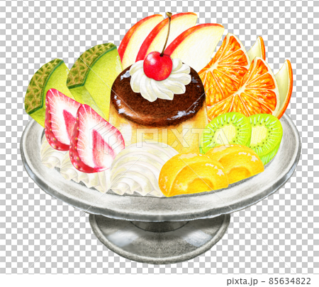 布丁 la 模式的彩色鉛筆劃插圖 布丁 la 模式的彩色鉛筆劃插圖 85634822