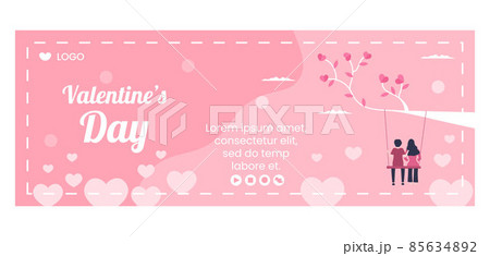 Happy Valentine's Day Cover Template Flat Design Illustration Editable of Square Background for Social media, Love Greeting Card or Banner Happy Valentine's Day Cover Template Flat Design Illustration Editable of Square Background for Social media, Love Greeting Card or Banner 85634892