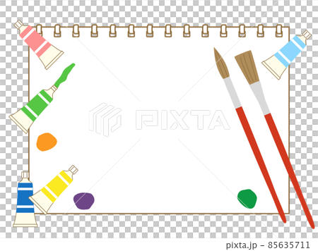 Sketchbook, paint and brush drawing image Sketchbook, paint and brush drawing image 85635711