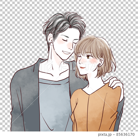 男性和女性夫婦一起臉頰 男性和女性夫婦一起臉頰 85636170