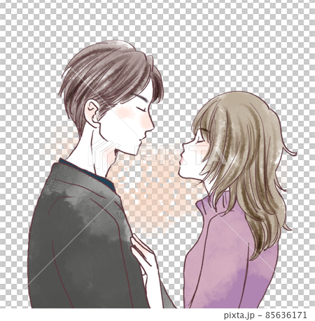 Male and female couple just before kissing Male and female couple just before kissing 85636171