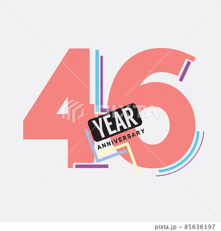 46th Years Anniversary Logo Birthday Celebration Abstract Design Vector Illustration. 85636197