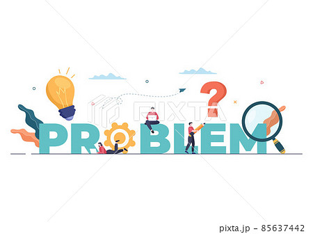Problem and Solution in Business Solving to Look Ideas with the Concept of Teamwork Can use for Web Banner or Background Flat Illustration 85637442