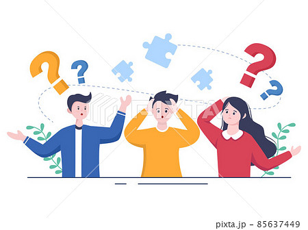 Problem and Solution in Business Solving to Look Ideas with the Concept of Teamwork Can use for Web Banner or Background Flat Illustration 85637449