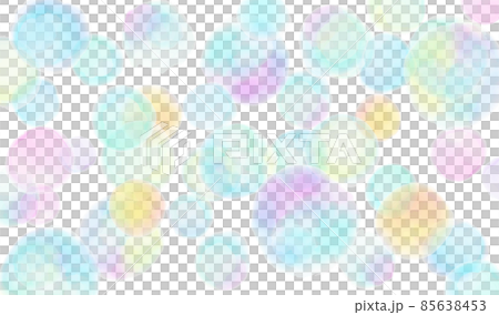 水彩で描いた水玉模様(虹色） 85638453