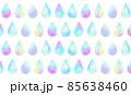 水彩で描いた雫模様(虹色のしずく）水玉 85638460