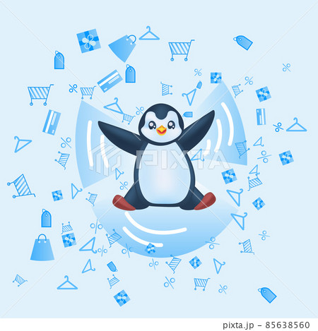 cute penguin black friday sale poster holiday shopping concept full length cute penguin black friday sale poster holiday shopping concept full length 85638560