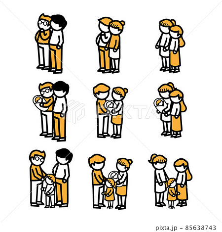 LGBT　家族　ゲイ　シンプル　レズビアン　カップル  85638743