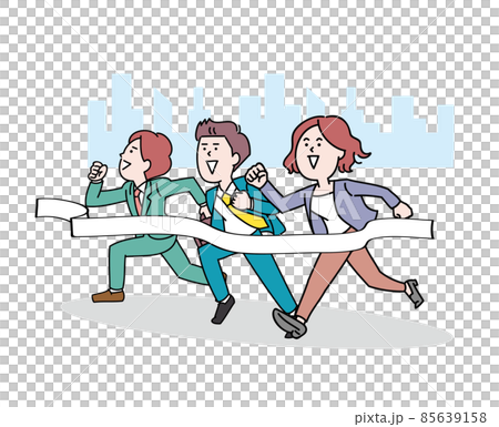 走るビジネスパーソンのイメージイラスト. 85639158