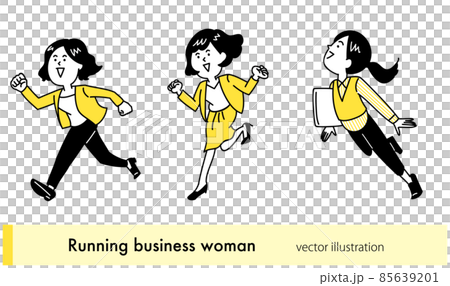 走るビジネスパーソンのイメージイラストのイラスト素材