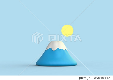 かわいいシンプルな富士山 85640442