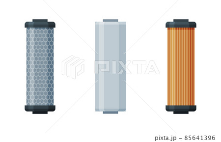 Water Filter Cartridge with Fine Physical Barrier for Lowering Contamination of Drinking Water Vector Set 85641396