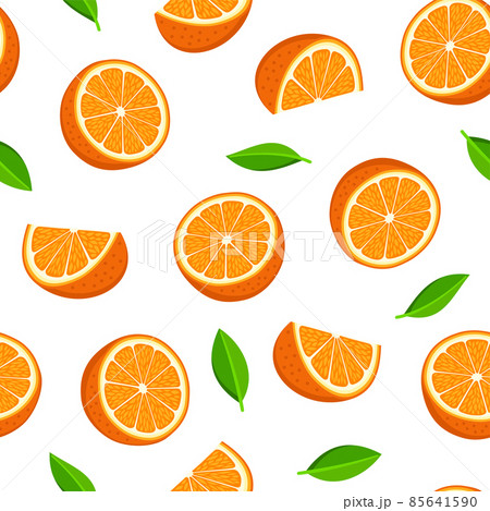 Orange and Green Leaves Seamless Pattern. Vector 85641590