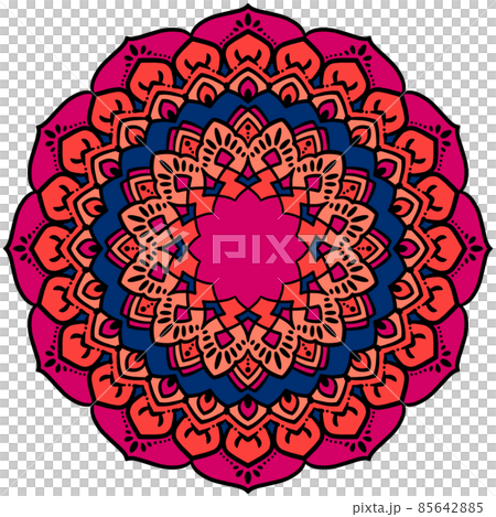 マンダラアート(ライン・花) 85642885