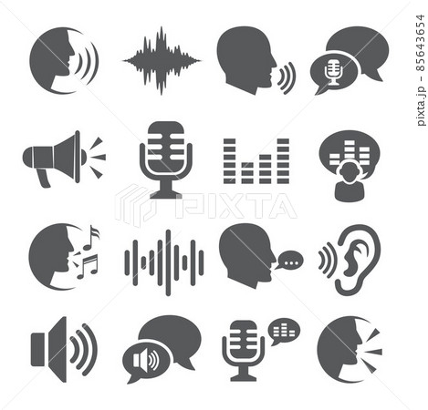 Voice icons set on white background Voice icons set on white background 85643654