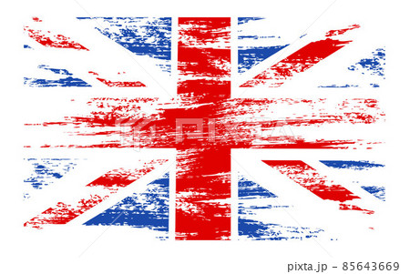 Flag of England in grunge style on white background 85643669