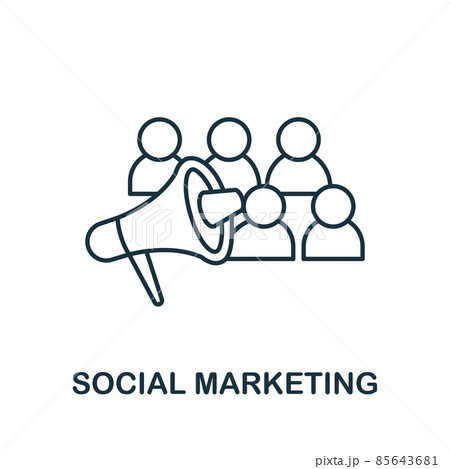 Social Marketing icon. Line element from content marketing collection. Linear Social Marketing icon sign for web design, infographics and more. 85643681