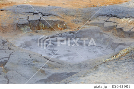 Boiling mudpool in Hverir, Namafjall in northern Iceland Boiling mudpool in Hverir, Namafjall in northern Iceland 85643905