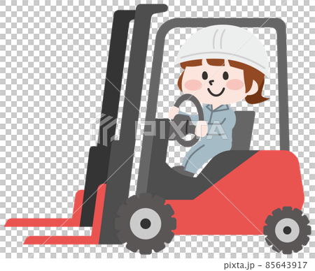 Woman driving a forklift Woman driving a forklift 85643917
