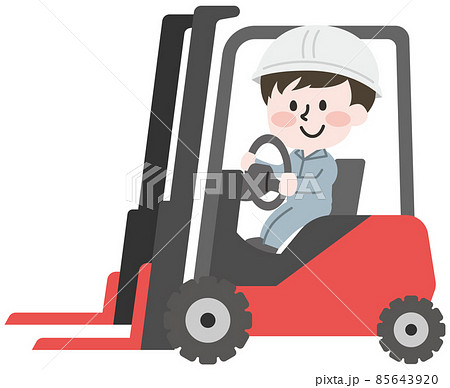 フォークリフトを運転する男性  85643920