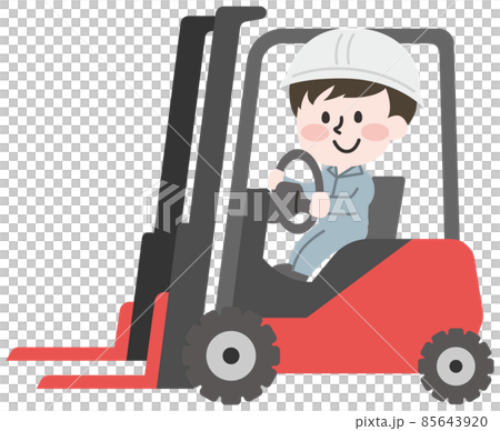 フォークリフトを運転する男性  85643920
