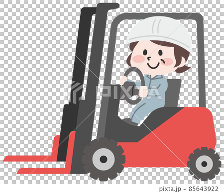 Senior female driving a forklift Senior female driving a forklift 85643922