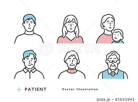 様々な年代の人々のアバターアイコンセット素材 85643943