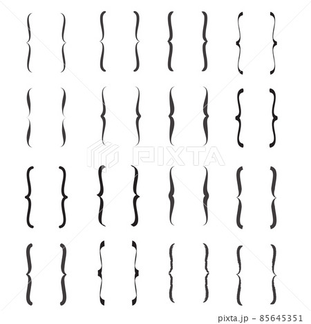 Braces and brackets icons. Vector braces signs curly brackets symbols set, stock vector illustration 85645351