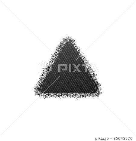 Triangle black denim patch template, realistic vector illustration isolated. 85645576