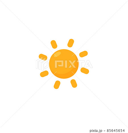Sun cartoon vector icon. Orange sunshine rays of light, isolated illustration. Summer or weather forecast logo. Sun cartoon vector icon. Orange sunshine rays of light, isolated illustration. Summer or weather forecast logo. 85645654