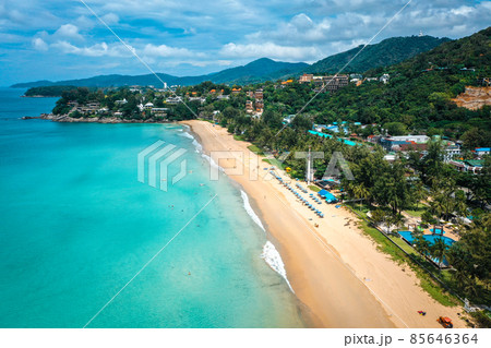 Aerial view of Kata and Kata Noi beach in Phuket province, in Thailand 85646364