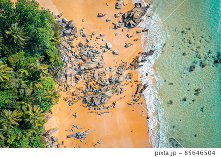 Nai thon beach and the wooden stairs in Phuket, Thailand 85646504