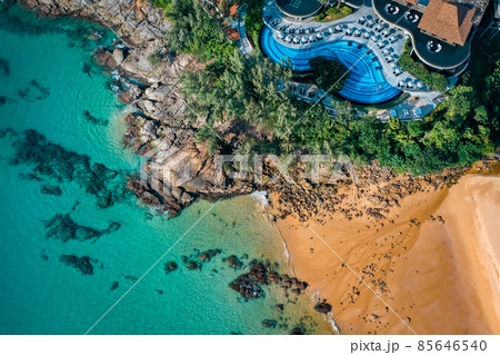 Nai thon beach and the wooden stairs in Phuket, Thailand 85646540