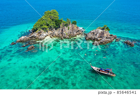 Aerial view of Koh Khai Nuai, the cat island in Phuket, Thailand 85646541