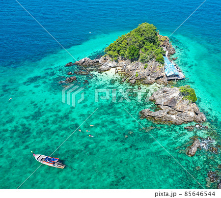 Aerial view of Koh Khai Nuai, the cat island in Phuket, Thailand 85646544