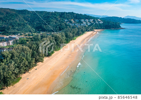 Nai thon beach and the wooden stairs in Phuket, Thailand 85646548