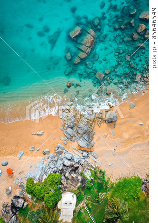 Nui Beach Black Rock viewpoint in Phuket, Thailand 85646549