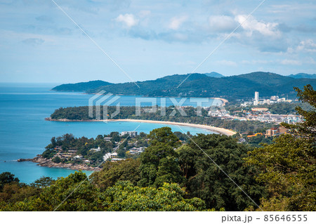 Aerial view of Kata and Kata Noi beach in Phuket province, in Thailand 85646555