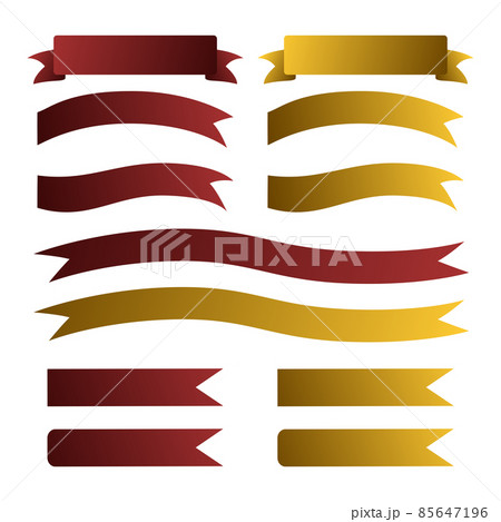 Red and Gold Ribbon Banner Set. 85647196