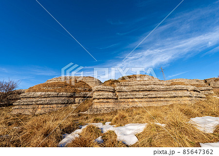 Rock Karst Formations in Lessinia Plateau - Alps Veneto Italy 85647362