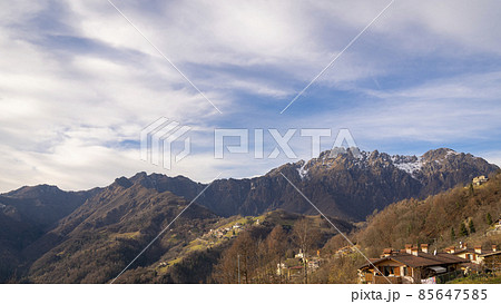 Amazing view of the Seriana valley and its mountains Amazing view of the Seriana valley and its mountains 85647585
