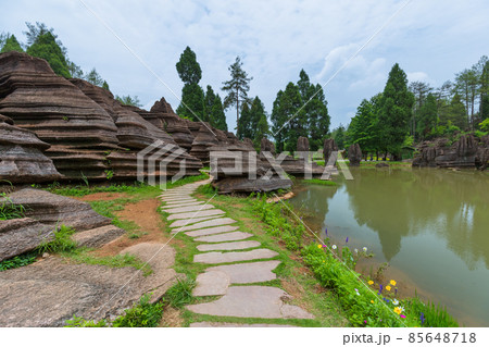 Park of red stones Hongshilin - Hunan China Park of red stones Hongshilin - Hunan China 85648718