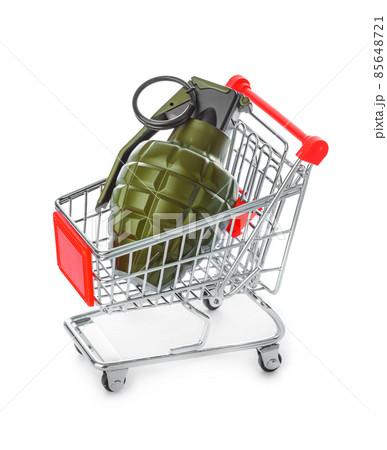 Hand grenade in shopping cart Hand grenade in shopping cart 85648721