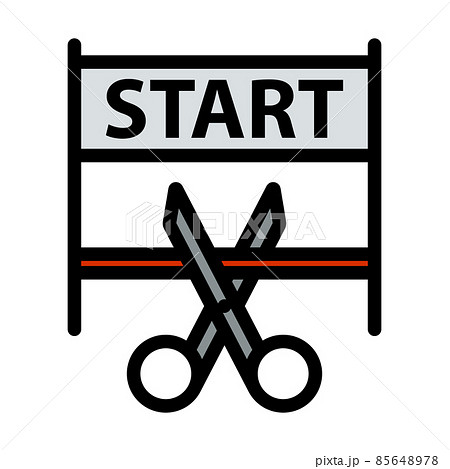 Scissors Cutting Tape Icon 85648978