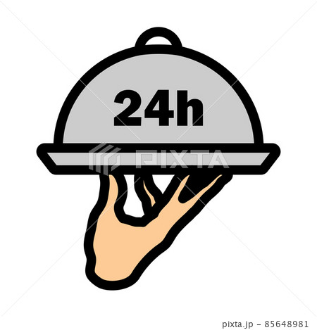 24 Hour Room Service Icon 24 Hour Room Service Icon 85648981