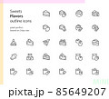 Sweets flavors outline icons 85649207
