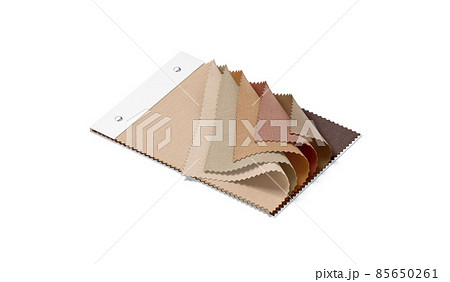 Blank colored fabric catalog with samples mockup, side view 85650261