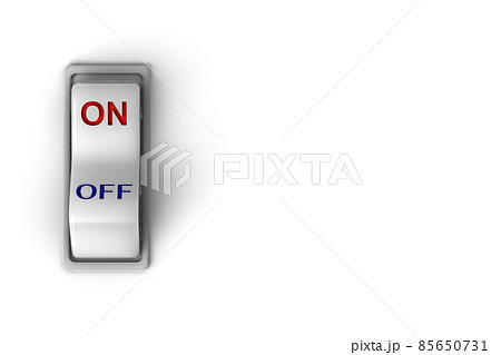 ON状態のスイッチの3Dイラスト ON状態のスイッチの3Dイラスト 85650731